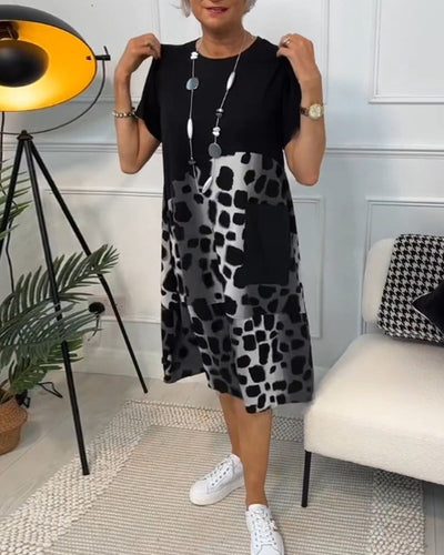 Adriana™ - Damen Midi-Kleid mit kurzen Ärmeln