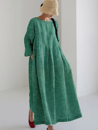Desiree - Retro Streifen Lockeres Kleid