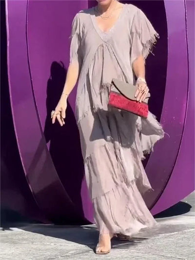 Zunera™ - Elegantes V-Ausschnitt Langkleid