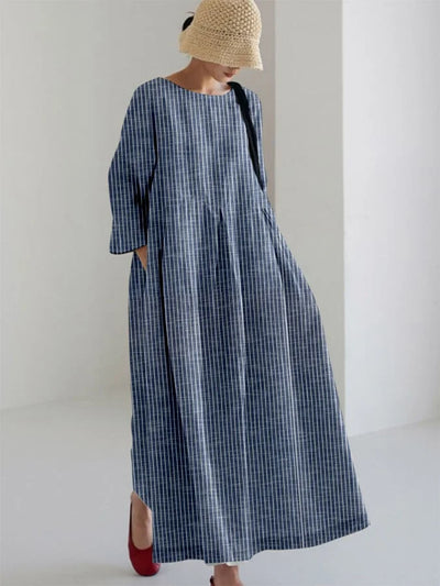 Desiree - Retro Streifen Lockeres Kleid