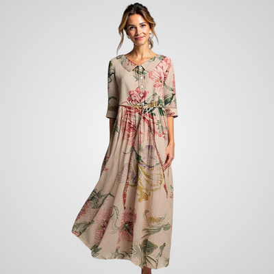 Opra™ | Vintage Spitzenkleid mit botanischem Blumenmuster