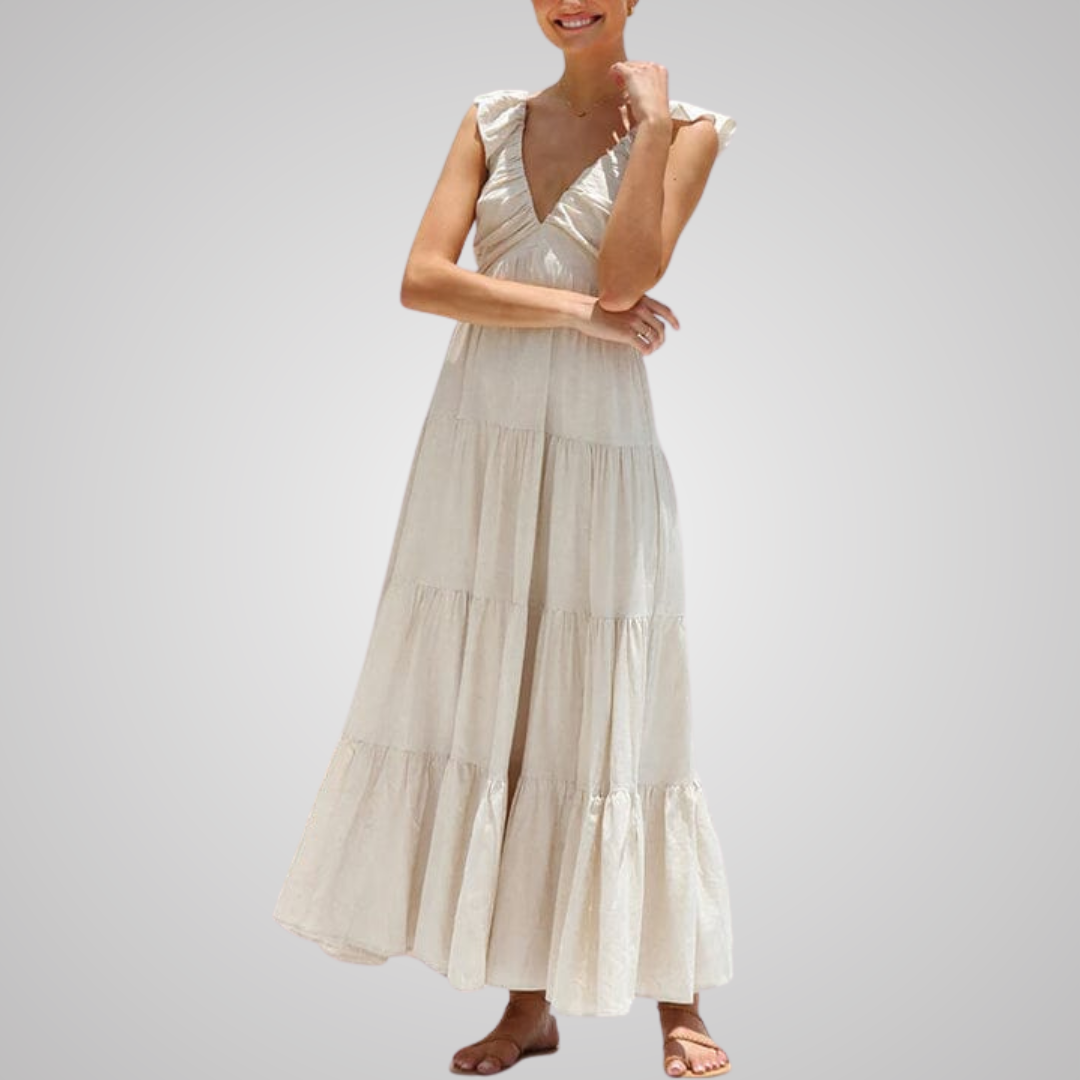Ophelia™ | Elegantes Rüschen Maxikleid