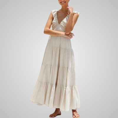Ophelia™ | Elegantes Rüschen Maxikleid