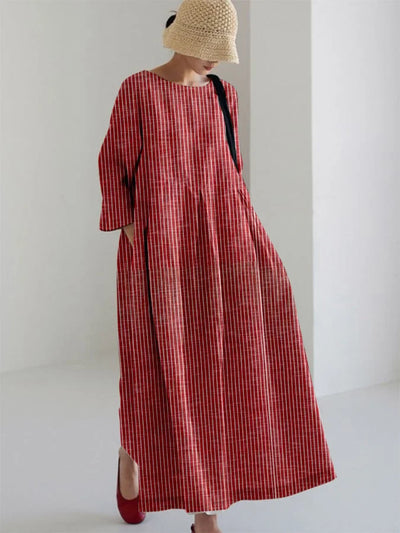 Desiree - Retro Streifen Lockeres Kleid