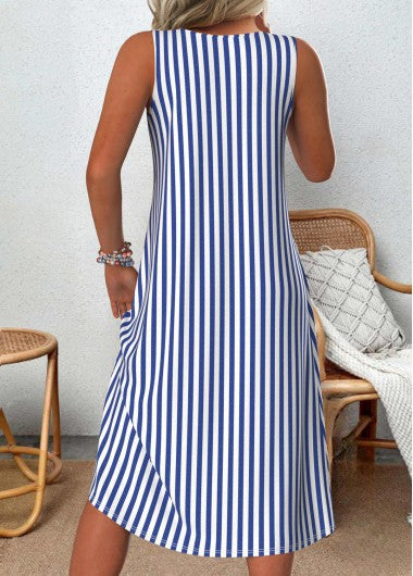 Emeely - Ärmelloses Freizeitkleid Mit Streifenmuster