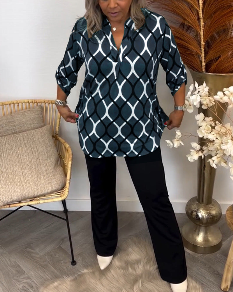 Oriana™ - Geometrische Schicke Bluse