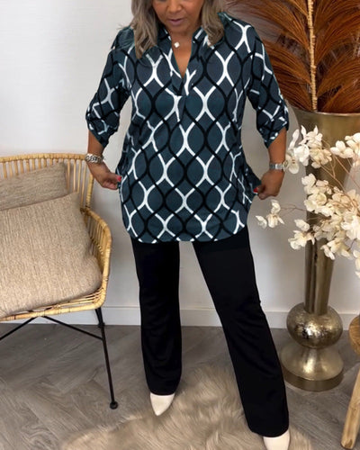 Oriana™ - Geometrische Schicke Bluse