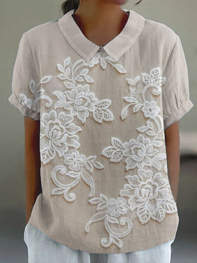 Clarette™ - Vintage Bedrucktes Hemd