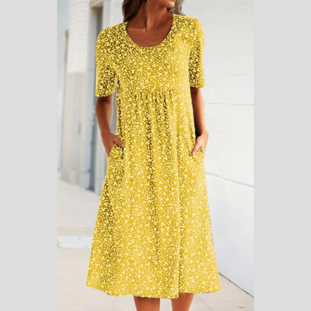 Wilda – Stilvolles Midikleid Mit Blumen Drucken