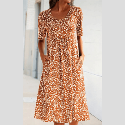 Wilda – Stilvolles Midikleid Mit Blumen Drucken