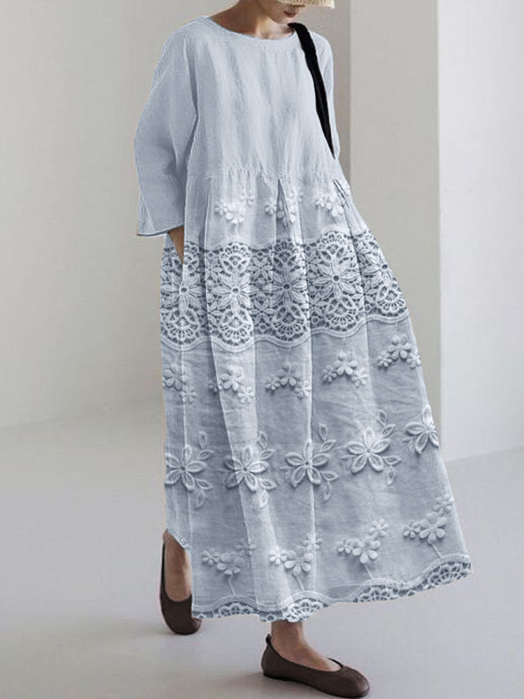 Thalina™ - Spitzenbedrucktes Kleid