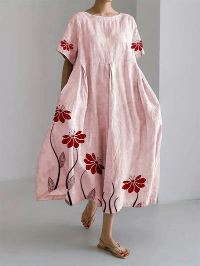 Rosalie - Botanischer Druck Lockeres Kleid