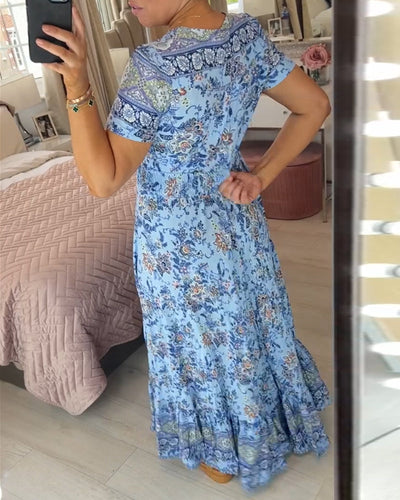 Alisa™ | V-Ausschnitt Kleid mit Blumenmuster
