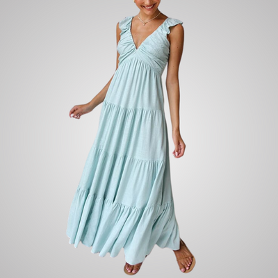 Ophelia™ | Elegantes Rüschen Maxikleid