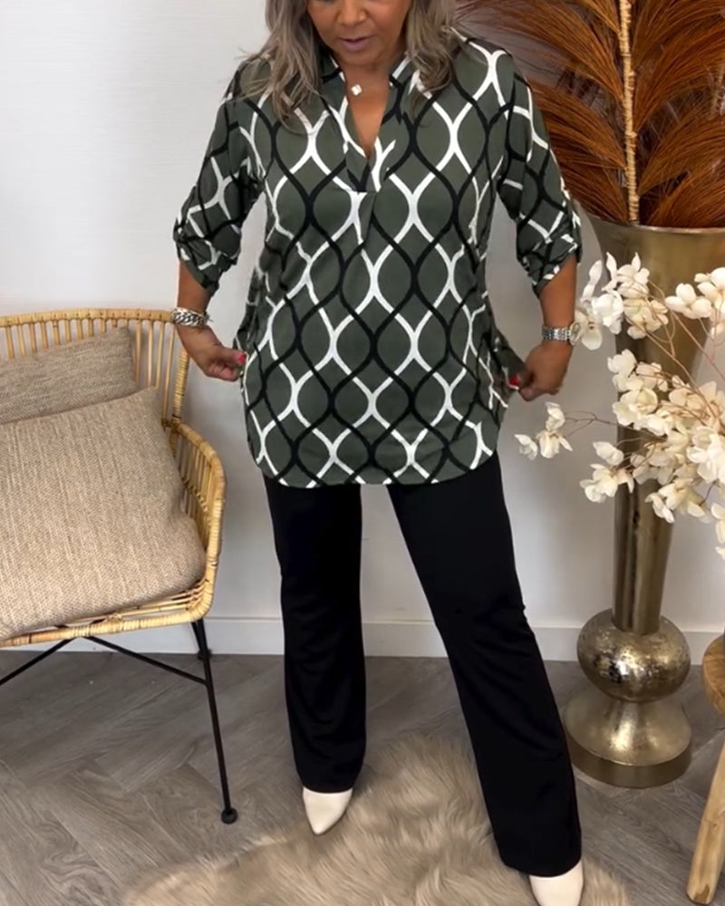Oriana™ - Geometrische Schicke Bluse