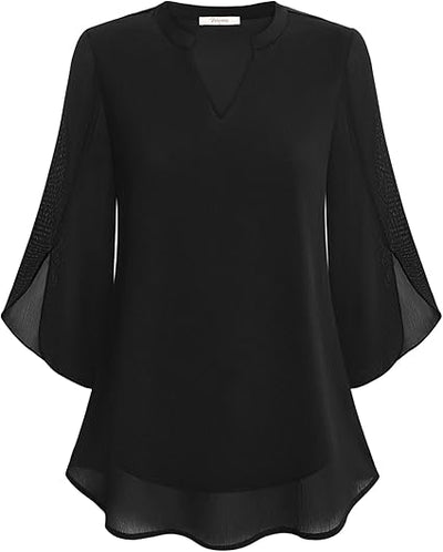 Sylva™ - Graziöses V-Ausschnitt-Top
