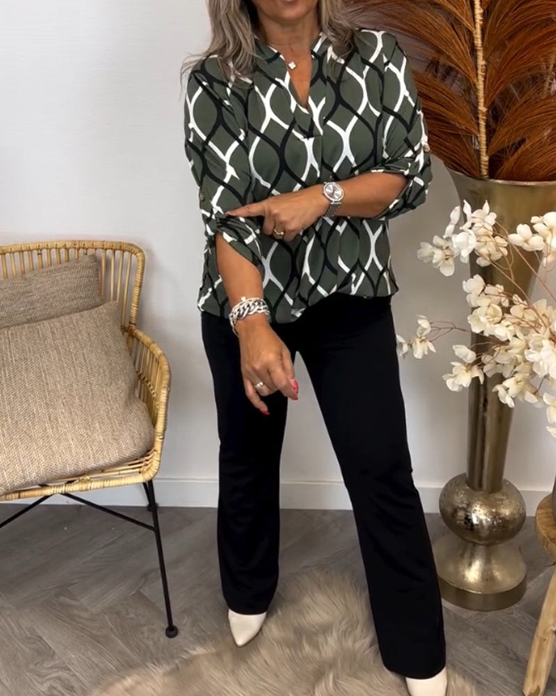 Oriana™ - Geometrische Schicke Bluse