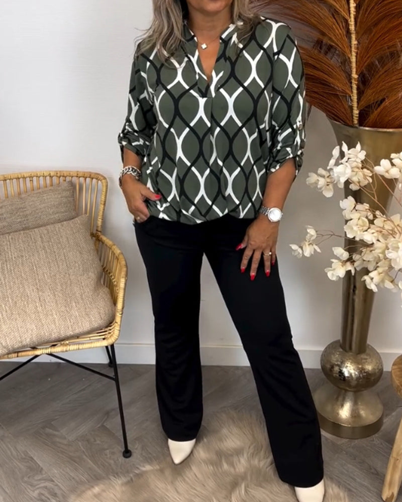 Oriana™ - Geometrische Schicke Bluse