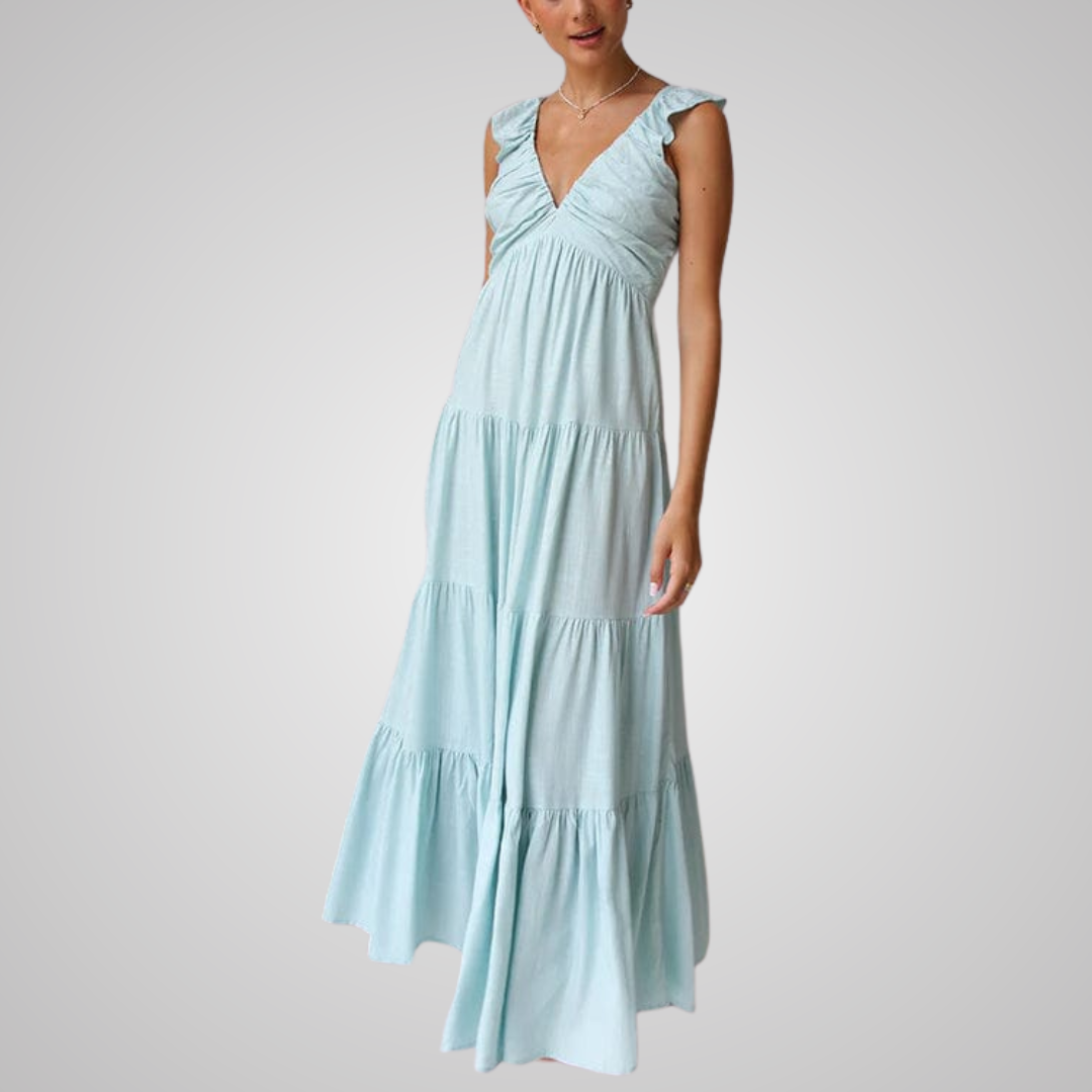 Ophelia™ | Elegantes Rüschen Maxikleid