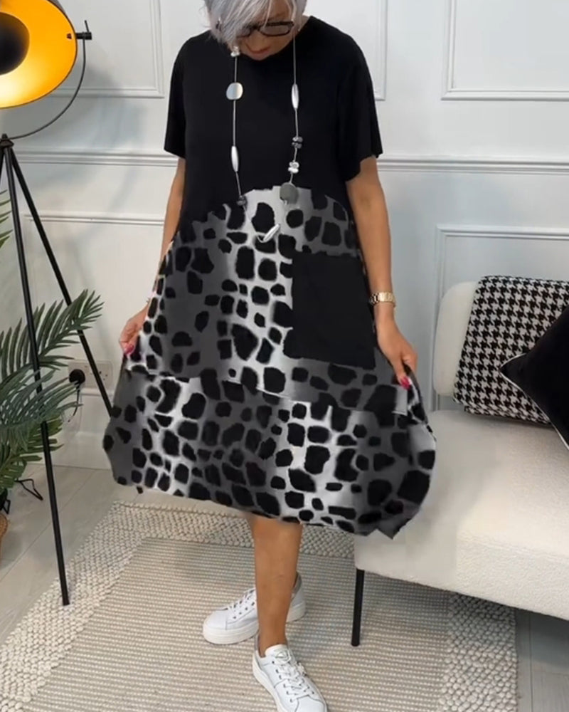 Adriana™ - Damen Midi-Kleid mit kurzen Ärmeln