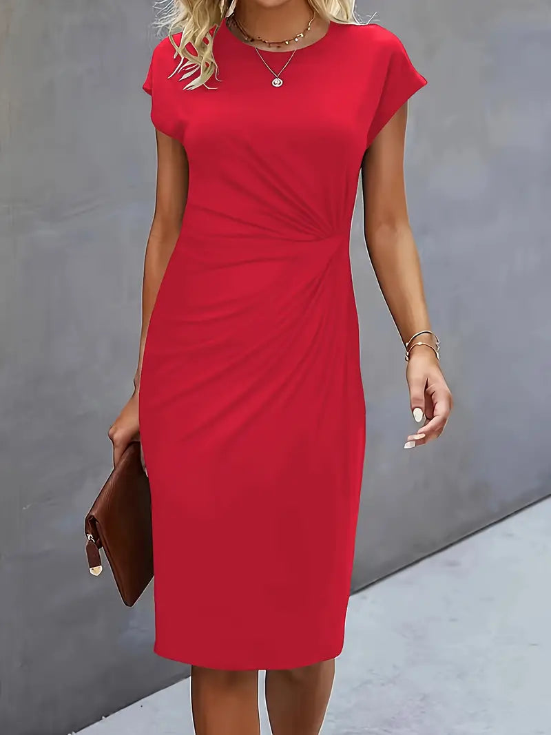 Adelina – Stilvolles Kleid Mit Rundhalsausschnitt