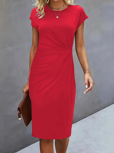 Adelina – Stilvolles Kleid Mit Rundhalsausschnitt