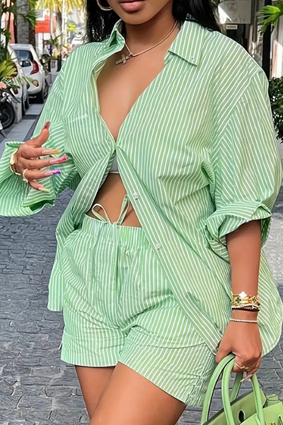 Ashlyn - Hemd mit Umlegekragen und Shorts Set