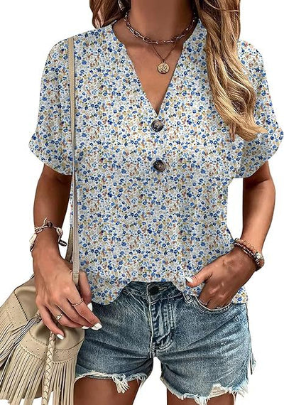 Aeliana™ - Florale Knopfb blouse