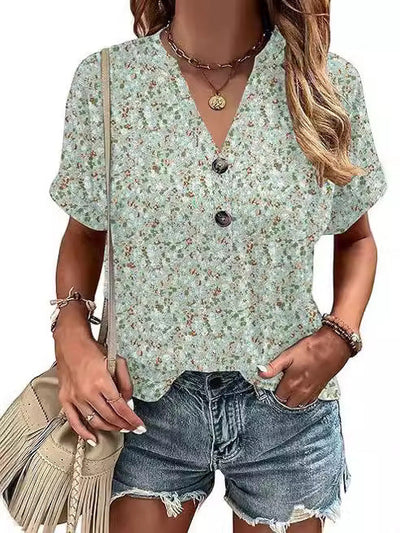 Aeliana™ - Florale Knopfb blouse