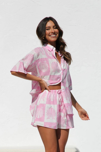 Brielle - Trendy Sommerdruck Hemd und Shorts Set