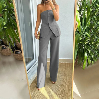 Bria | Strapless Button-Up Zwei-Teile Set