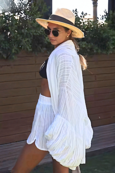 Zora - Elegante Puffärmel-Roben mit hochgeschnittenen Shorts Set
