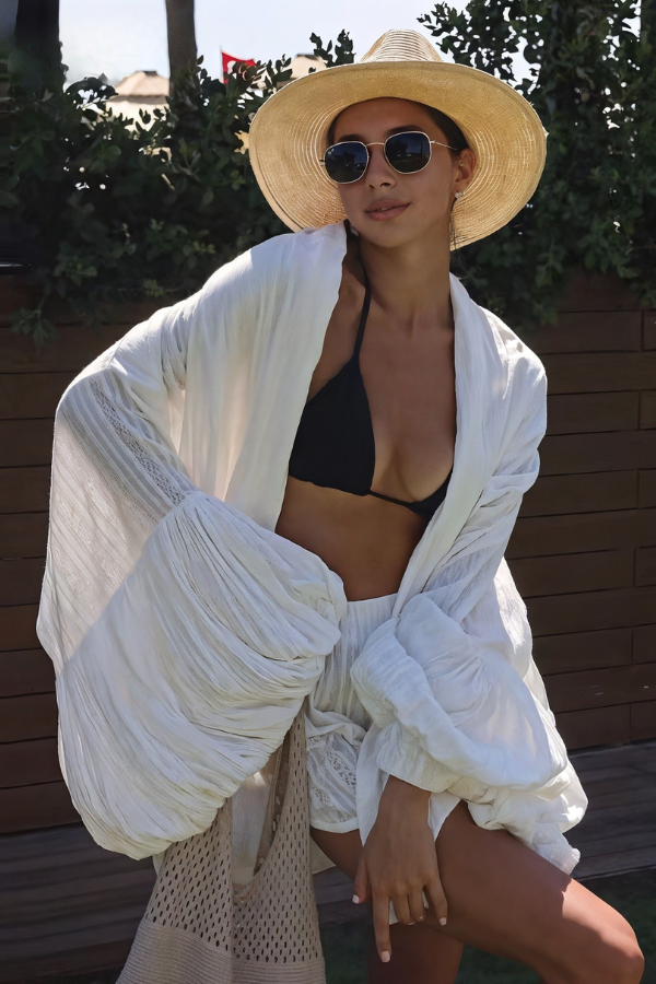 Zora - Elegante Puffärmel-Roben mit hochgeschnittenen Shorts Set