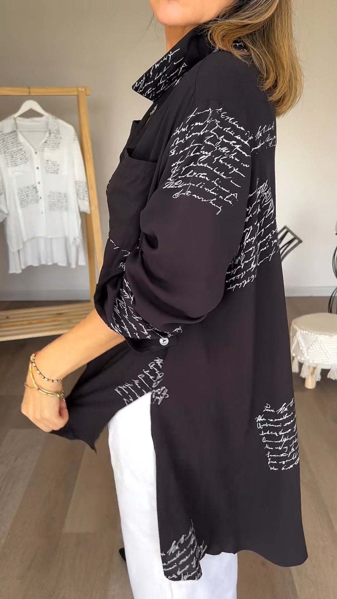 Callista™ - Handschriftliches Button-Up-Hemd