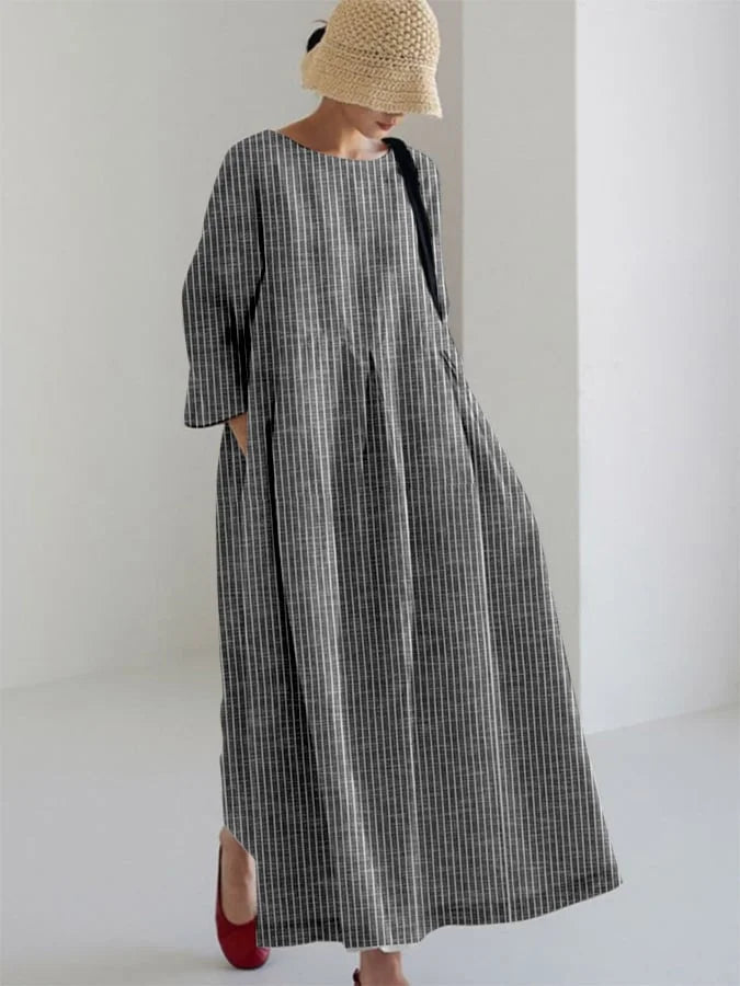Desiree - Retro Streifen Lockeres Kleid