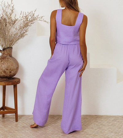 Mila - Elegantes Top und Fließende Hose Ensemble