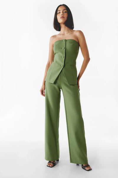 Bria | Strapless Button-Up Zwei-Teile Set