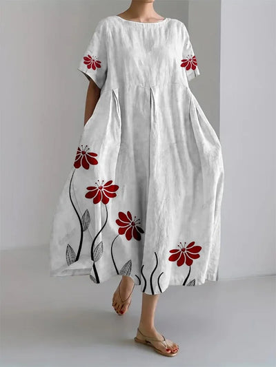 Rosalie - Botanischer Druck Lockeres Kleid