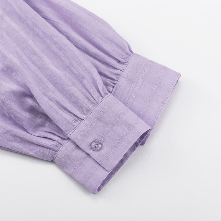 Violett | Leichtes und Luftiges Button-Up und Shorts Ensemble