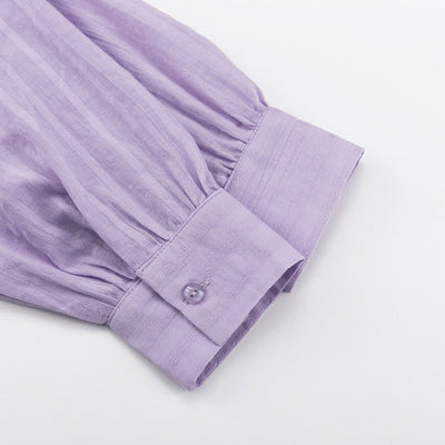Violett | Leichtes und Luftiges Button-Up und Shorts Ensemble