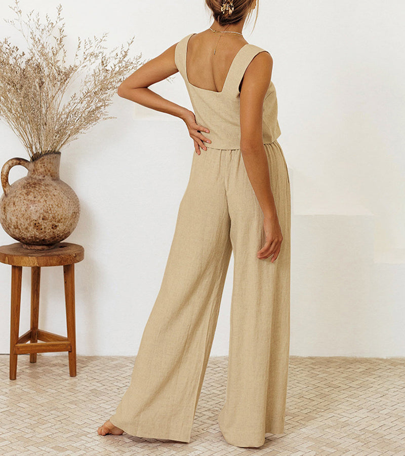 Mila - Elegantes Top und Fließende Hose Ensemble
