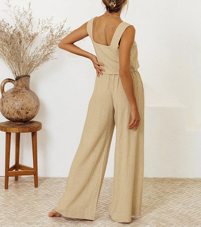 Mila - Elegantes Top und Fließende Hose Ensemble