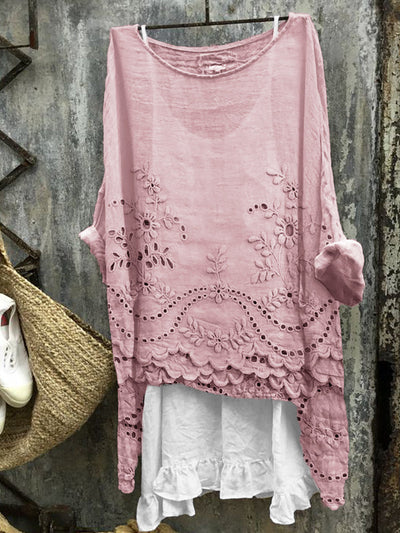 Rosmira™ - Bluse mit doppellagigem Saum