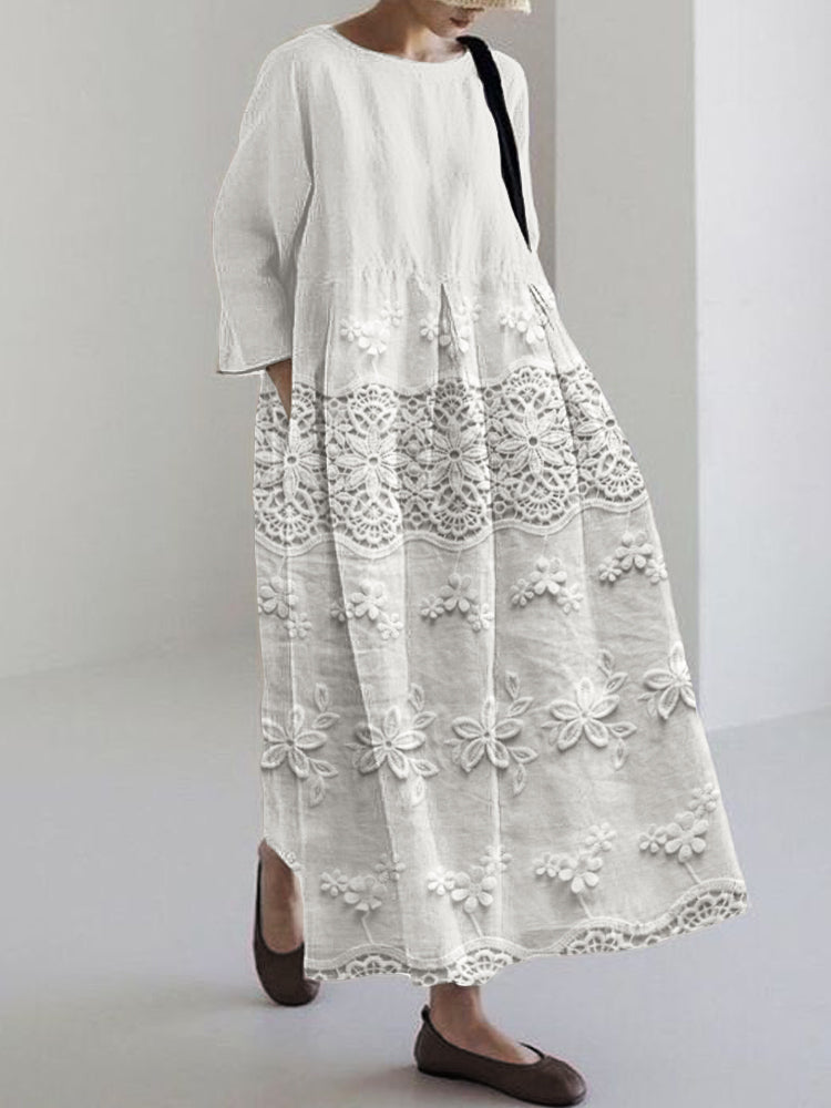 Thalina™ - Spitzenbedrucktes Kleid