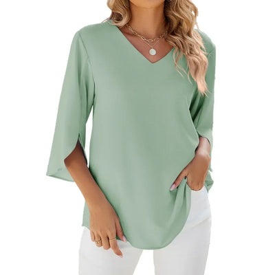 Carmen - V-Ausschnitt Bluse