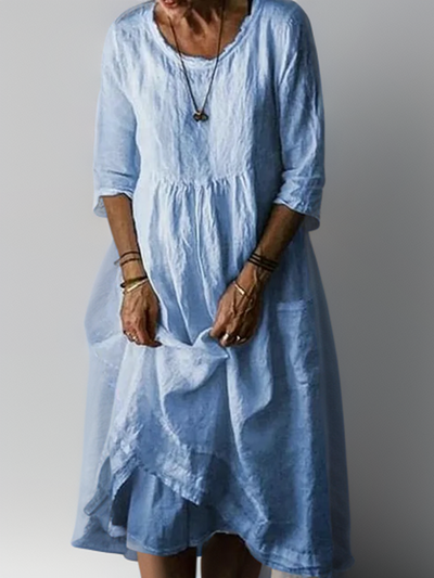 Carolien | Maxikleid mit lockerem Rundhalsausschnitt