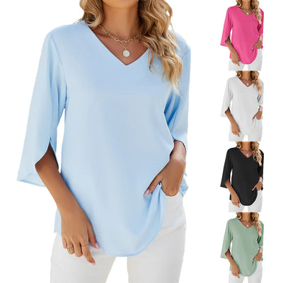 Carmen - V-Ausschnitt Bluse