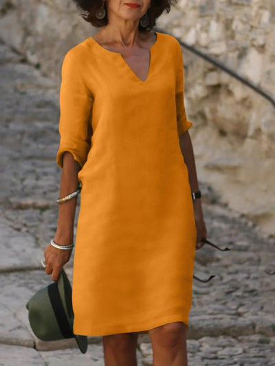Saoirse™ - V-Ausschnitt Kleid, das den Bauch kaschiert
