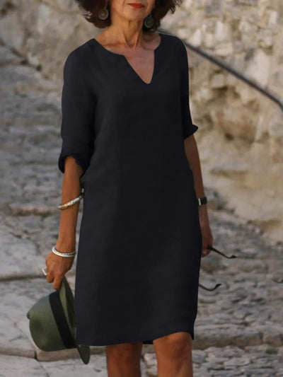 Saoirse™ - V-Ausschnitt Kleid, das den Bauch kaschiert