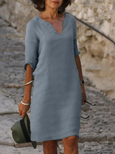Saoirse™ - V-Ausschnitt Kleid, das den Bauch kaschiert